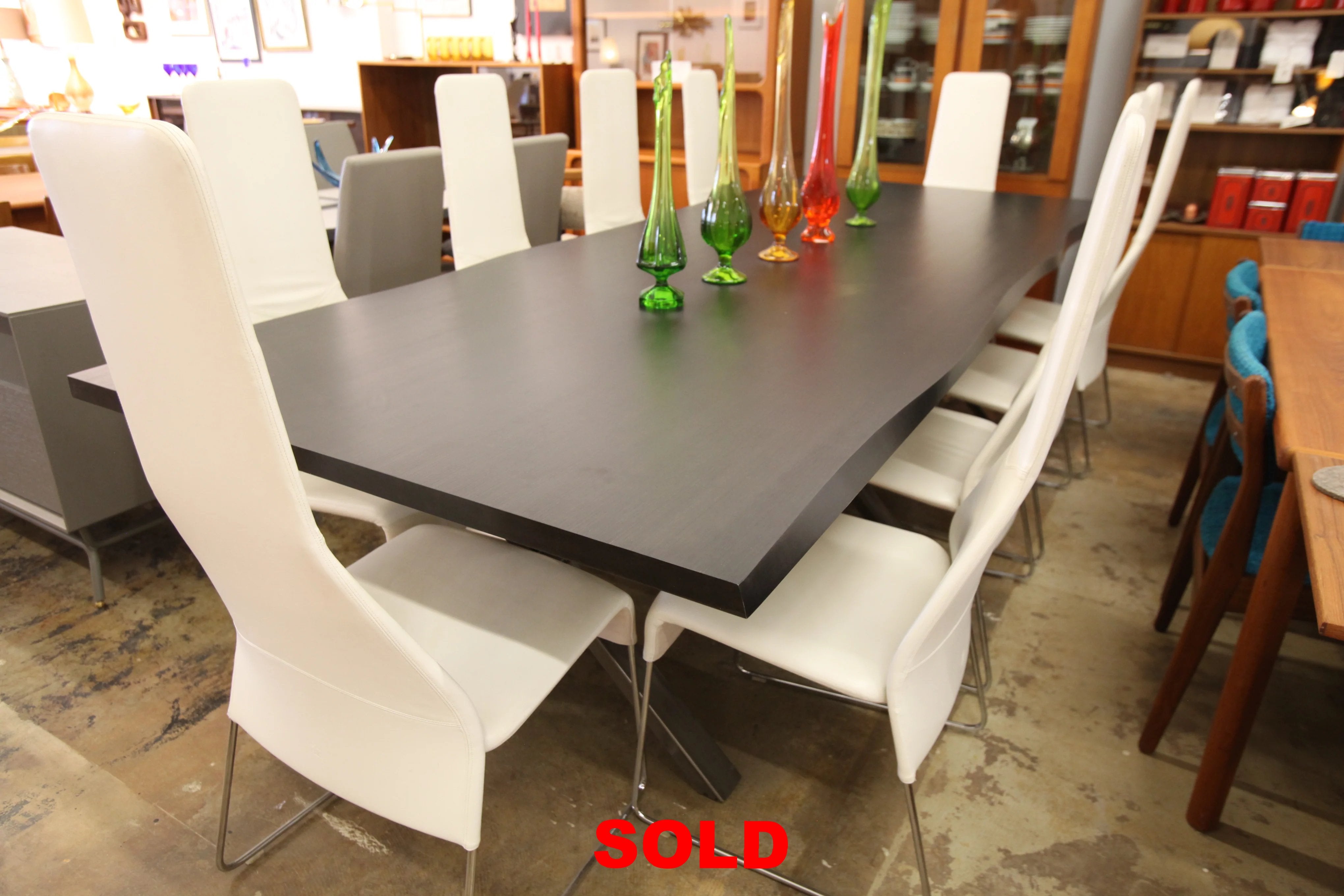 "New" Beautiful Large Live Edge Style Dining Table for 14+ Seats (black)