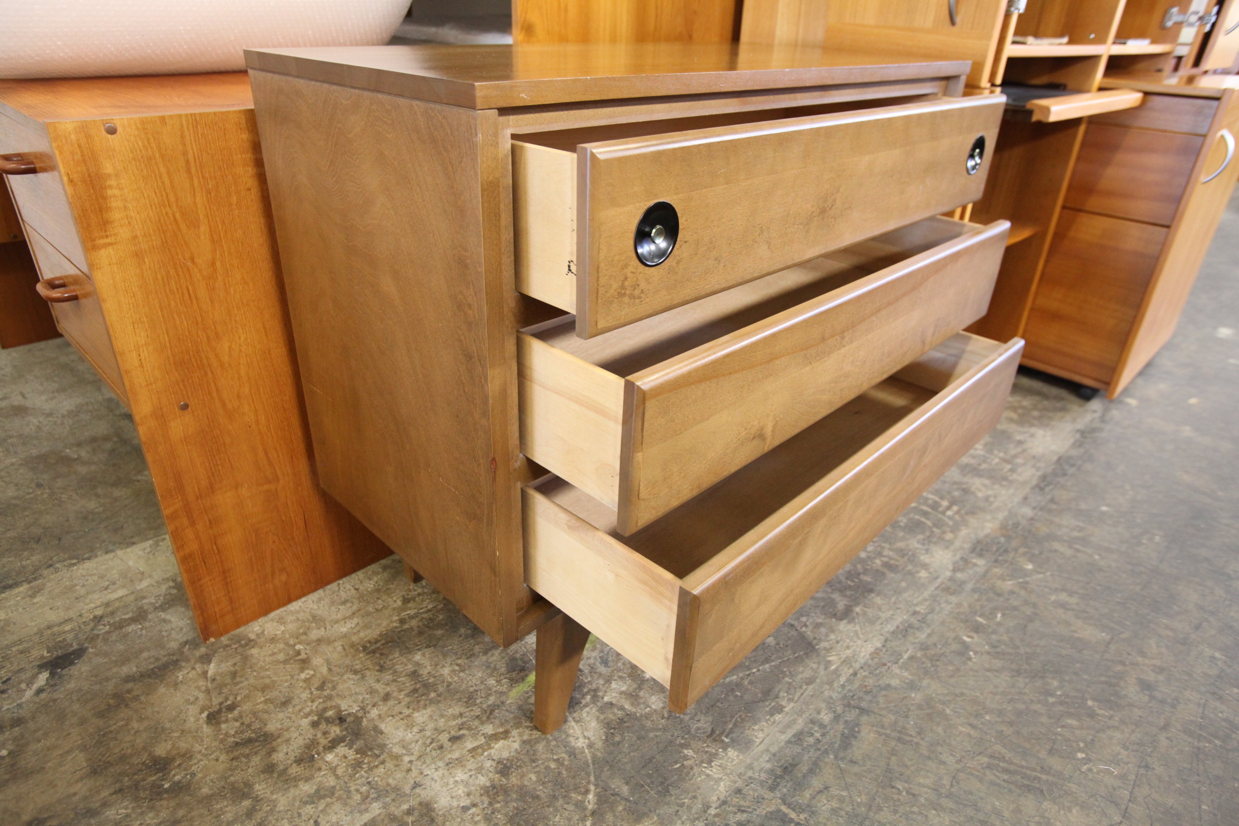 Vintage Wood 3 Drawer Dresser (36.25"W x 17"D x 31.5"H)