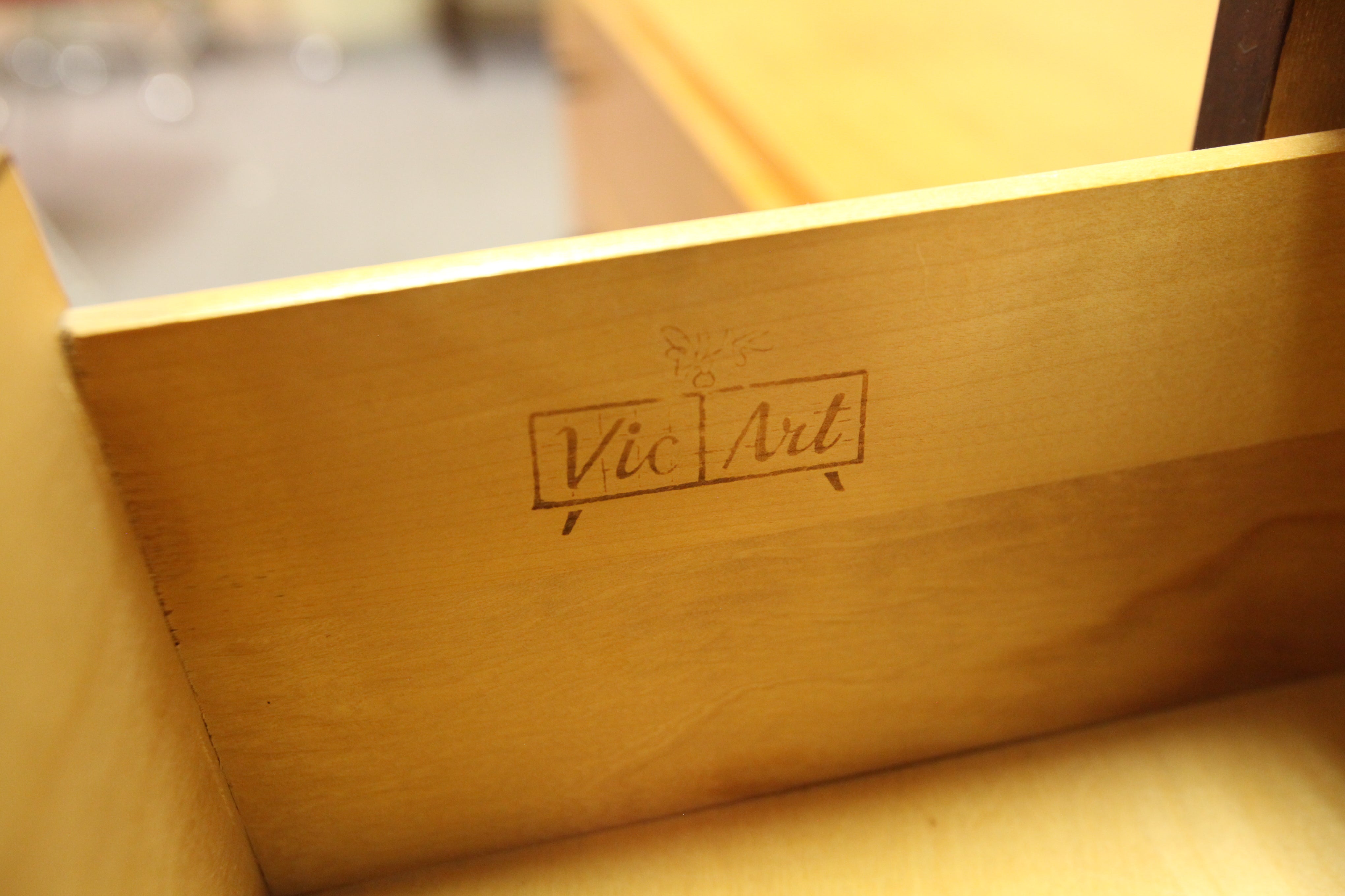 Vintage Vic-Art 4 Drawer Walnut Tallboy Dresser (34"W x 17.75"D x 36.5"H)