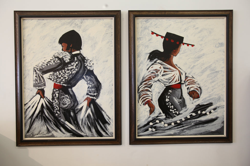 Set of 2 Vintage Matador Paintings (45" x 35")