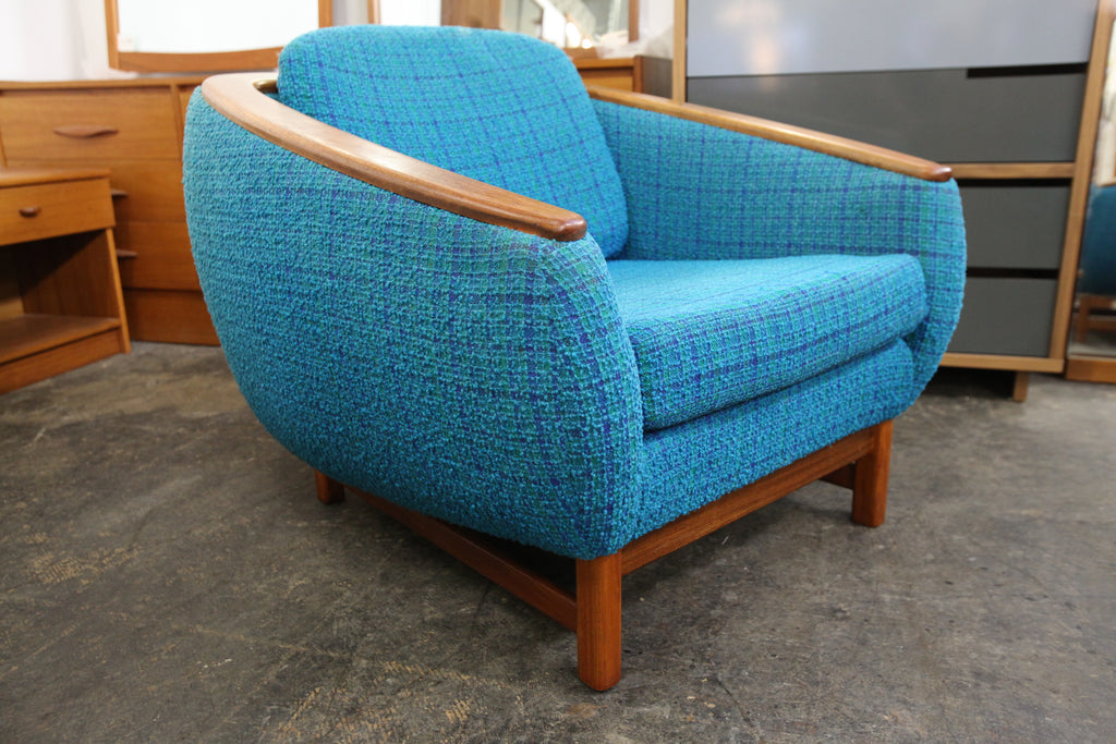 Vintage R.Huber Teak Framed Lounge Chair (35"W x 37"D x 30"H)