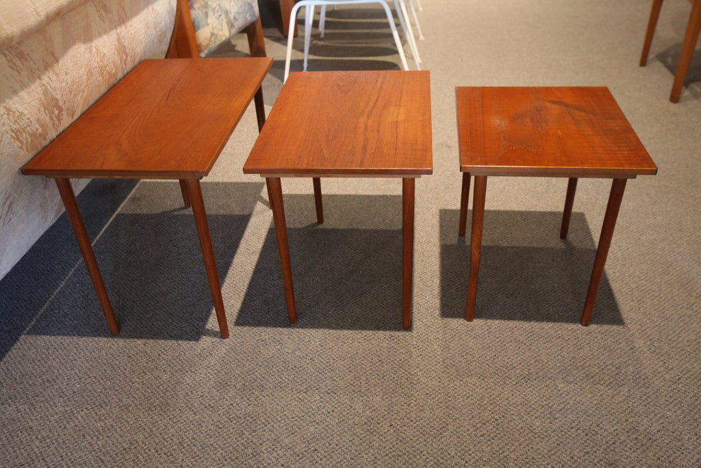 Vintage Teak Nesting Tables (23" x 13.25" x 16.75"H)