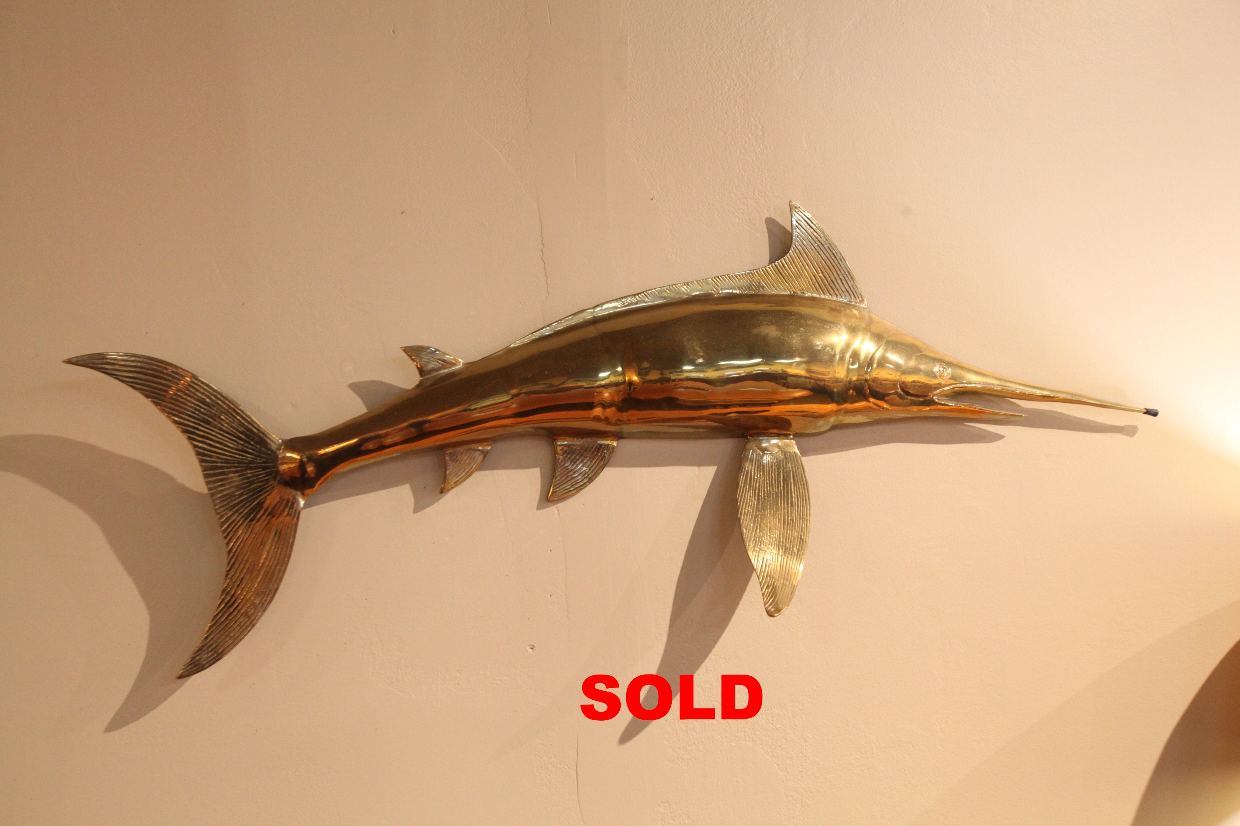 Vintage Solid Brass Marlin (47.5" Long)