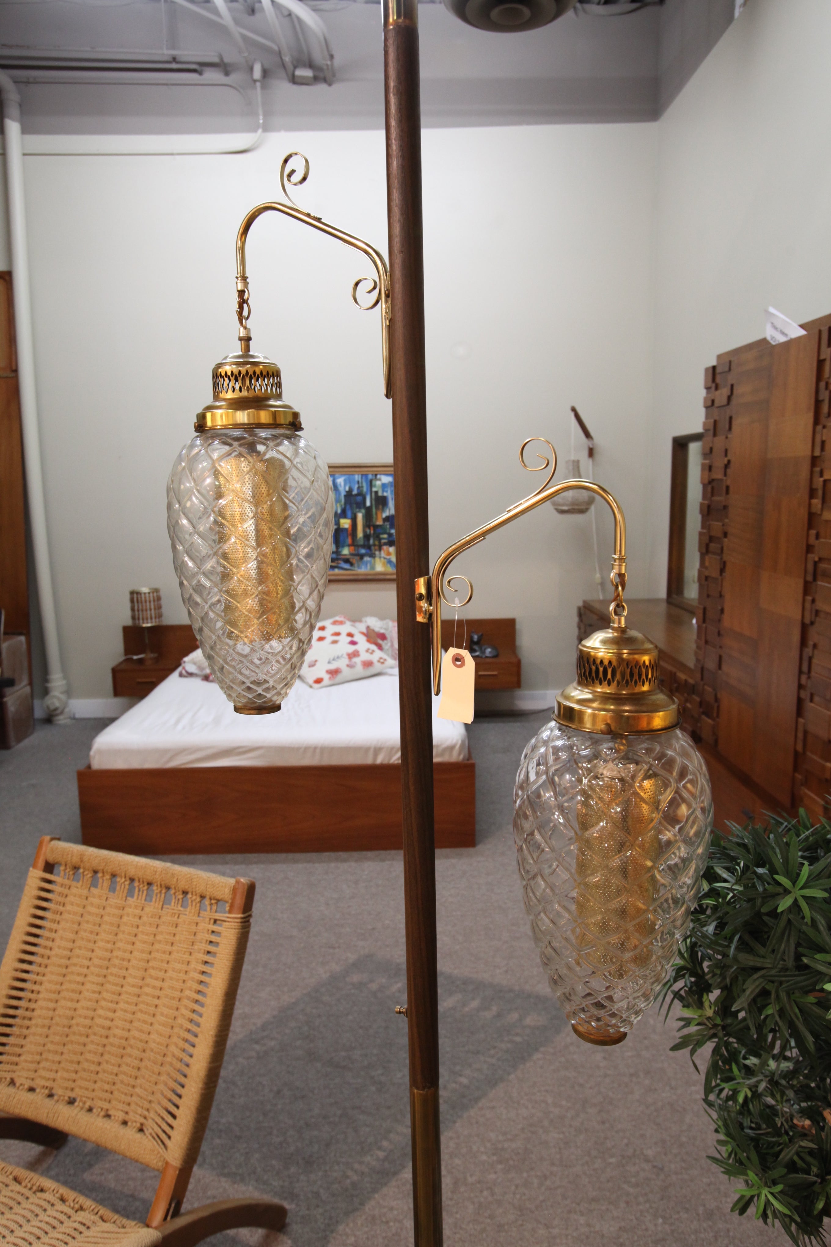 Vintage Brass Pole Lamp