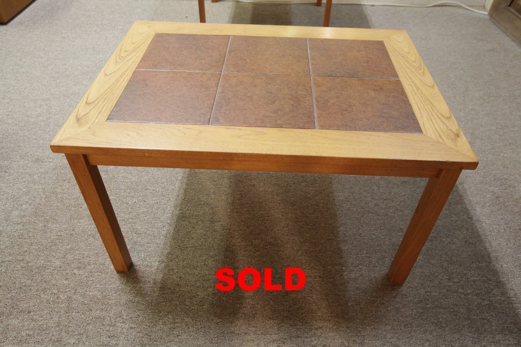 Danish Teak/Tile End Table (30" x 22" x 17"H)