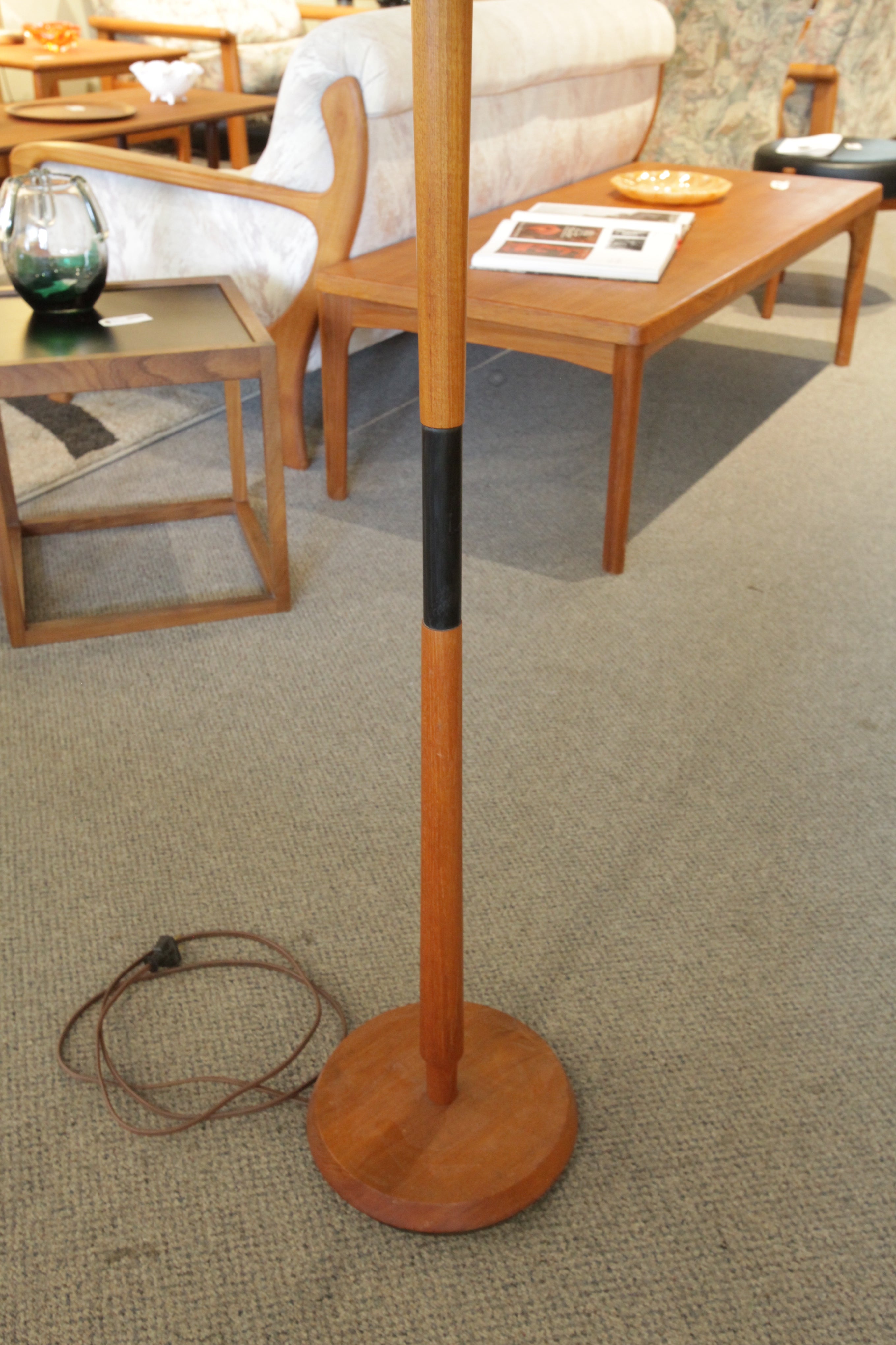 Vintage Teak Floor Lamp (54"H)