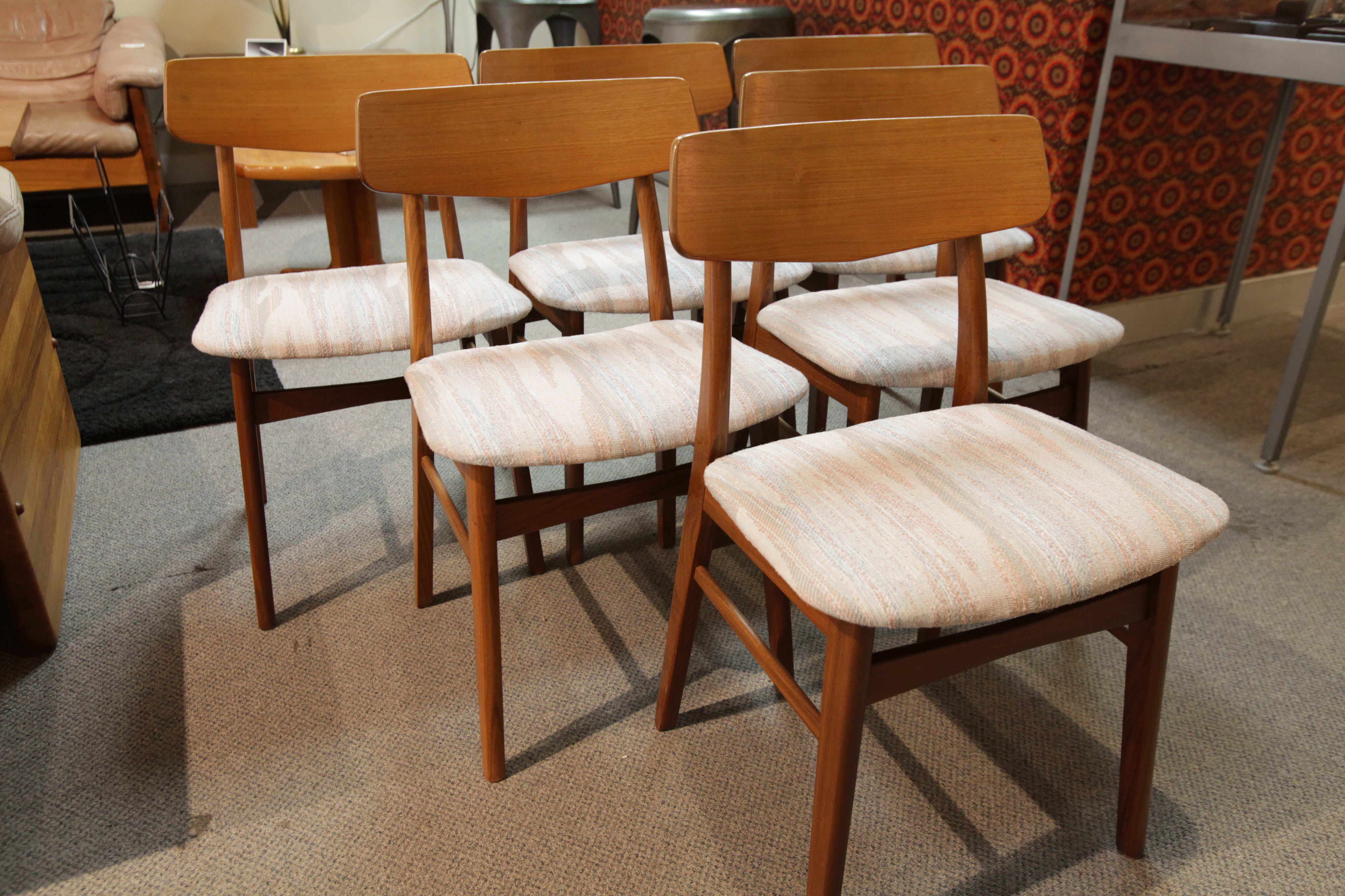Set of 6 Vintage Danish Teak Dining Chairs