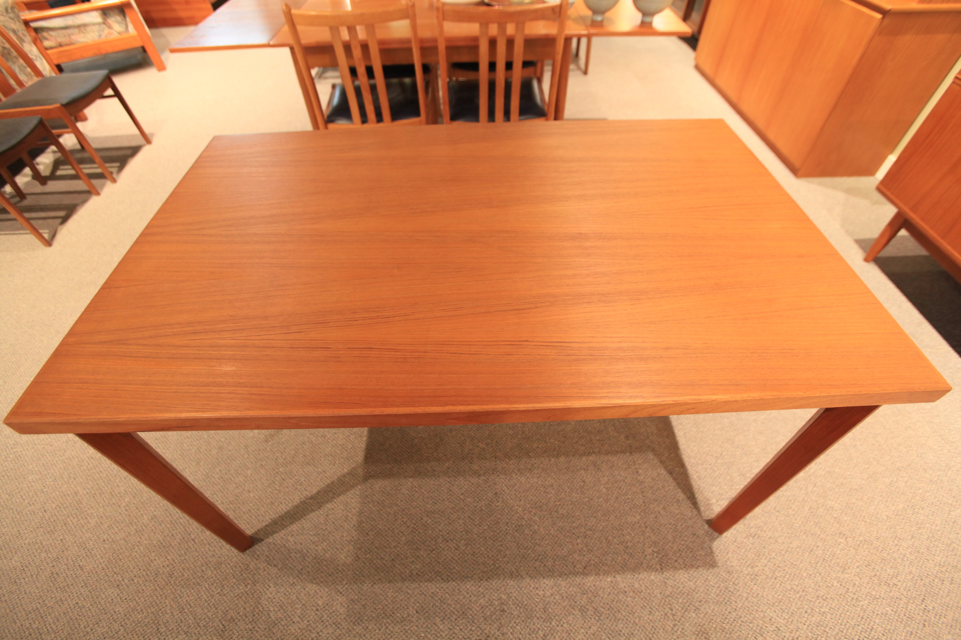 Vintage Danish Teak Dining Table w/ Pullout Extensions (53.5 x 33.5) (93.25 x 33.5)