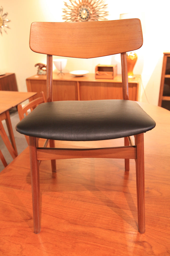 Set of 6 Vintage Teak Dining Chairs (newly recovered)