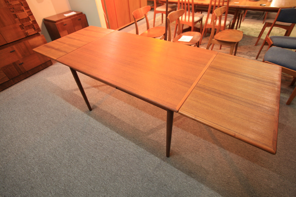 Vintage Danish Teak Dining Table w/ Pullout Extensions (85" x 32.5") or (48" x 32.5")