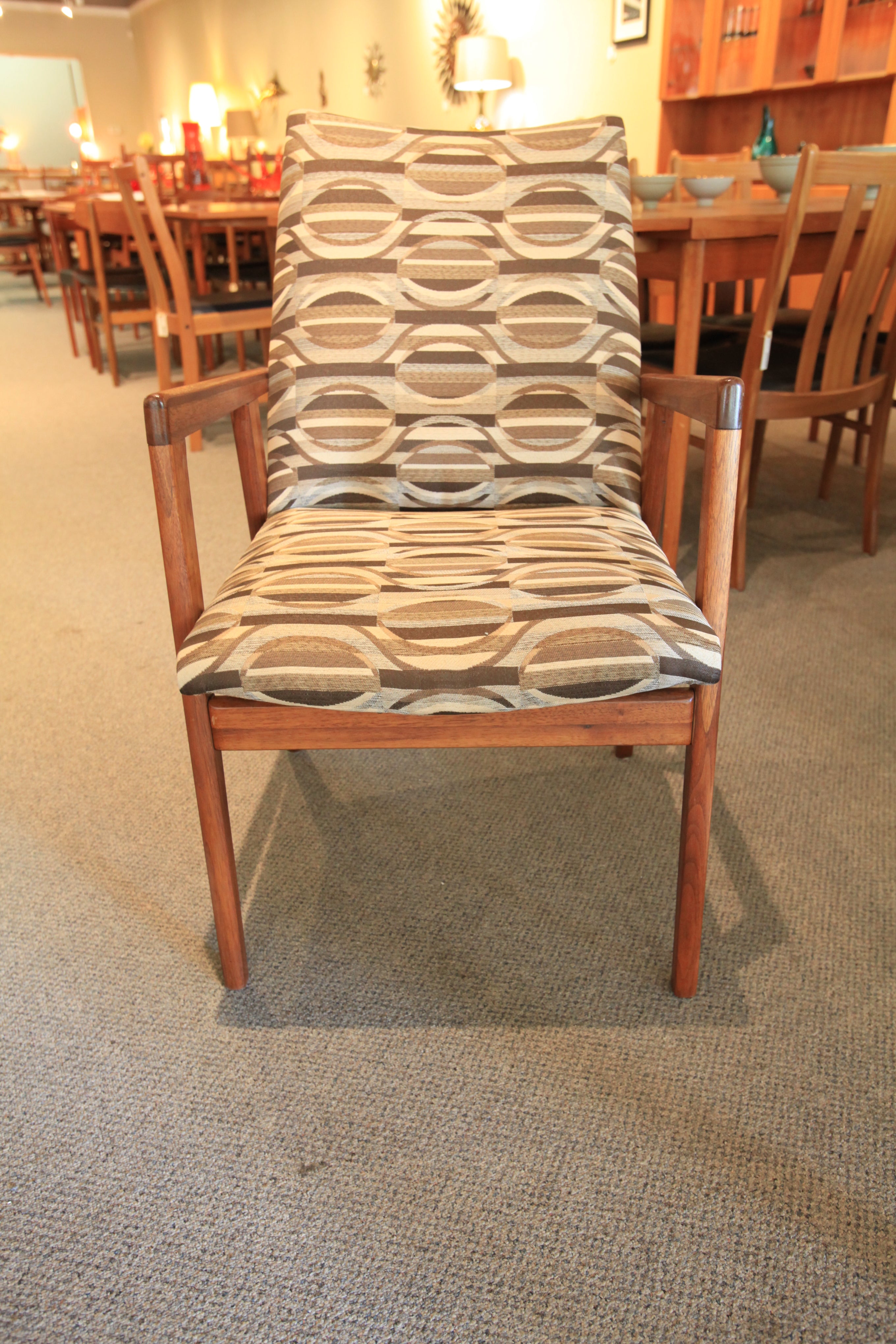 Vintage Walnut Arm Chair (21.25"W x 25"D x 35"H)