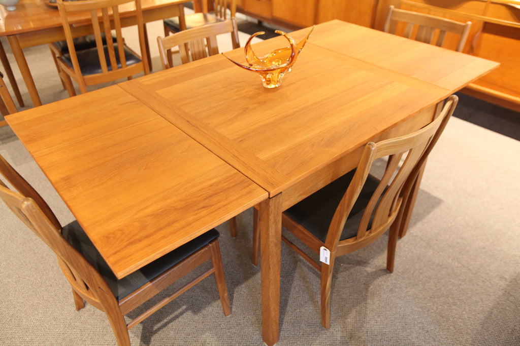 Vintage Danish Teak Square Table w/ Pull Out Extensions (67" x 35.5") or (35.5x35.5)